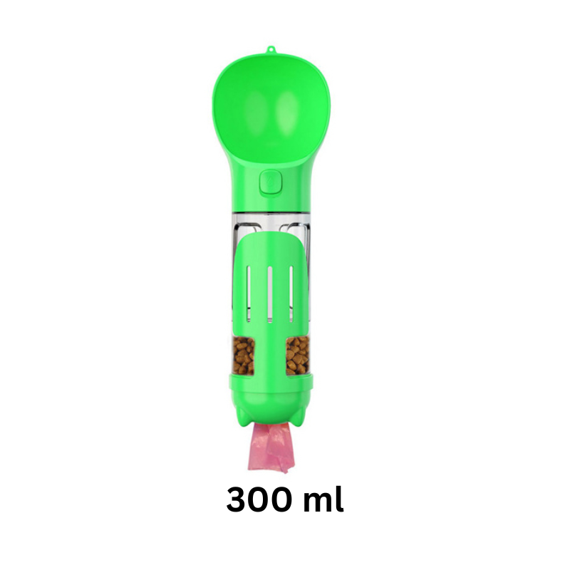 Grön flaska 300 ml med foderbehÄllare