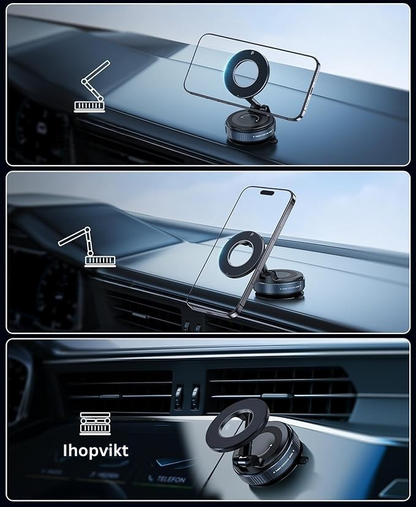 Magnetic mobile phone holder | Freely adjustable with vacuum mount 
