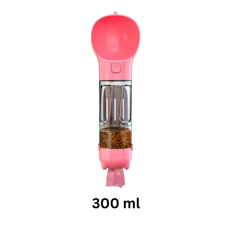 Rosa flaska 300 ml med foderbehållare