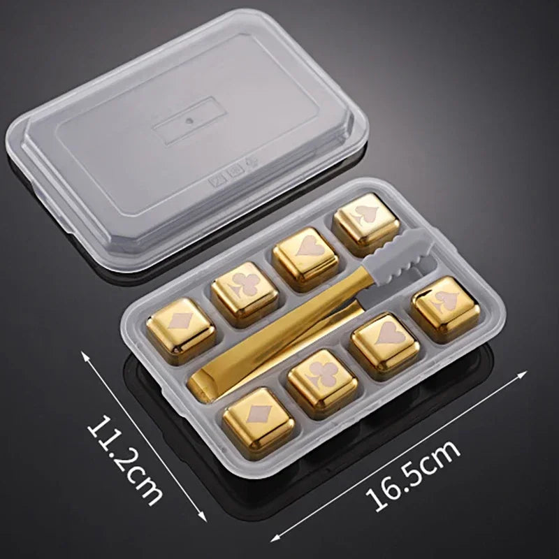 Kylkuber Poker guld 8-pack rostfritt