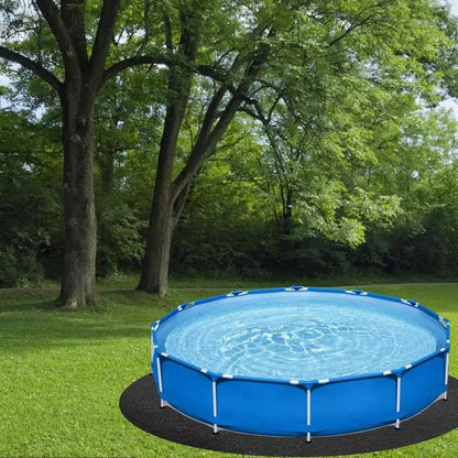 Round ground cloth for pool or trampoline 