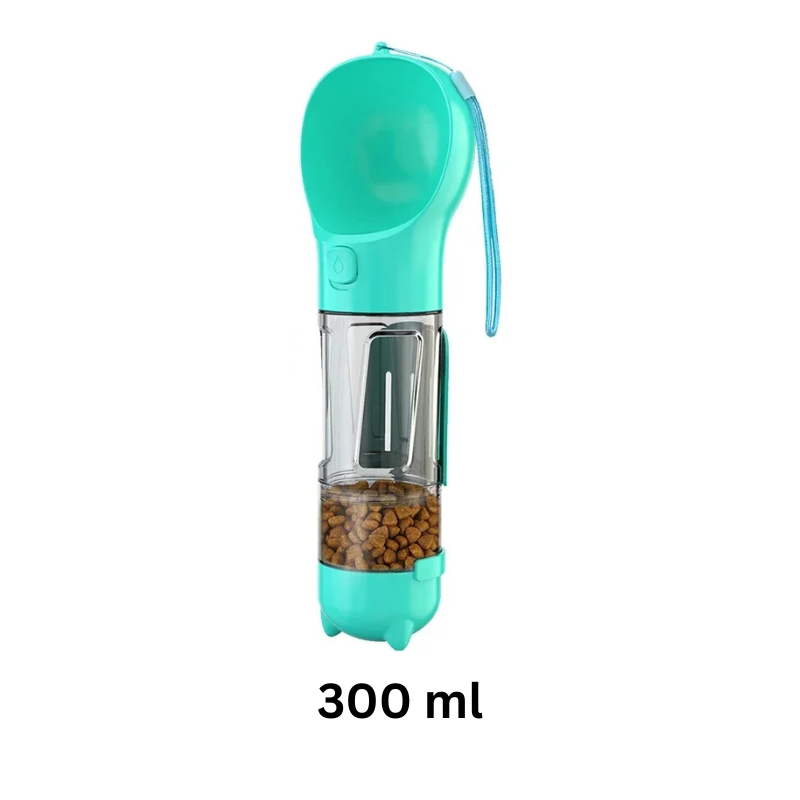 Turkos flaska 300 ml med foderbehållare