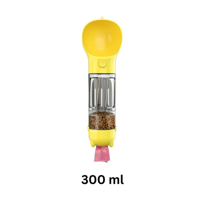 Gul flaska 300 ml med foderbehållare