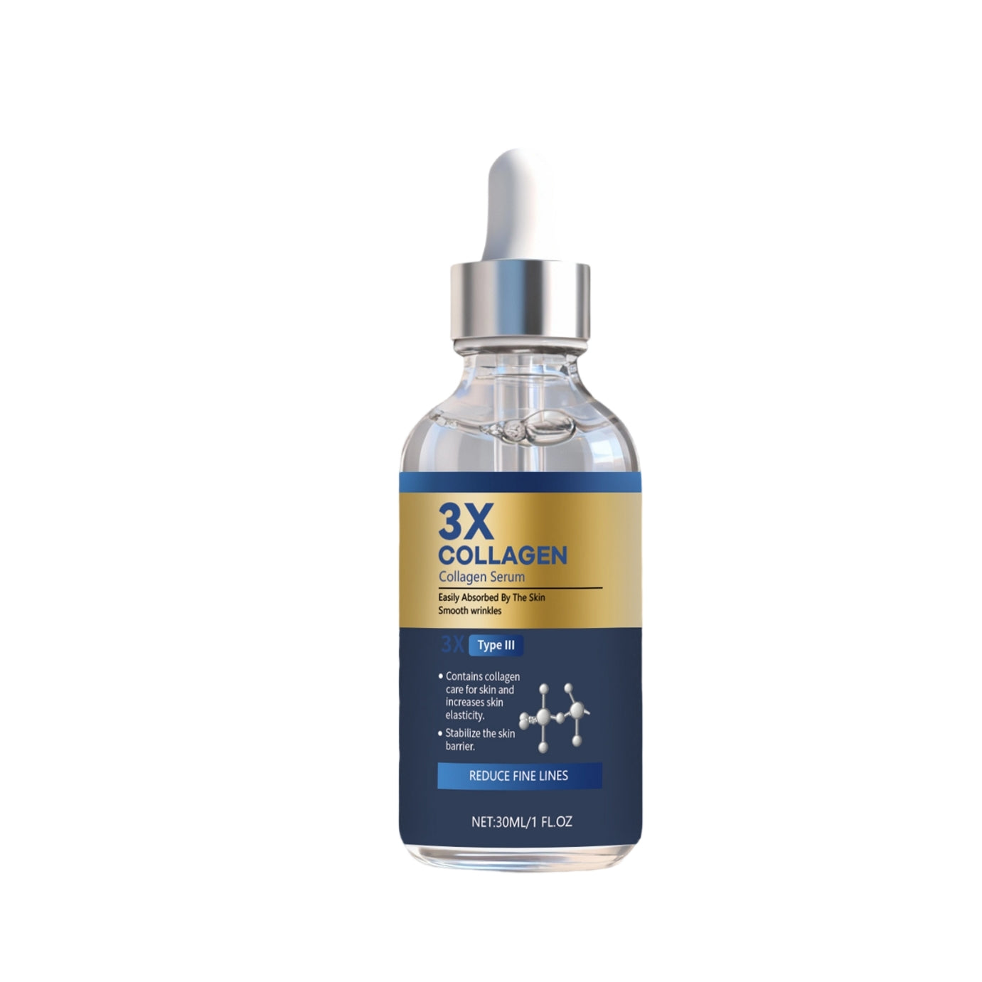 3X Collagen Serum™ – Kollagen, Hyaluronsyra & Niacinamid för Fastare och Återfuktad Hud 30 ml